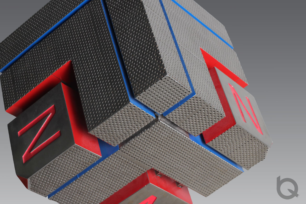 立方體正方體城市不銹鋼雕塑定制雕塑小稿局部高清圖